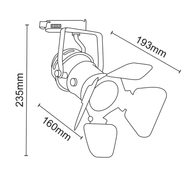 Μαύρο Σποτ Ράγας Τριφασικό Track Light Ατσάλι GU10 4 Καλωδίων ACA – 244TLB4W
