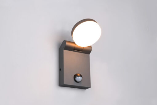 Απλίκα Τοίχου Περιστρεφόμενη Ανθρακί ADOUR με Αισθητήρα Κίνησης LED 7.5W 750lm CCT IP44 Trio Lighting – 245569142