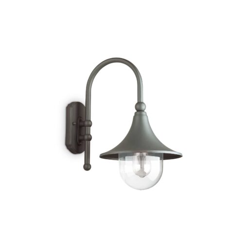 IDEAL LUX Απλίκα Τοίχου CIMA 1xE27 IP43 Χρώματος Ανθρακί – 246819