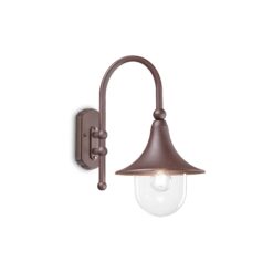 IDEAL LUX Απλίκα Τοίχου CIMA 1xE27 IP43 Καφέ Χρώματος – 246826