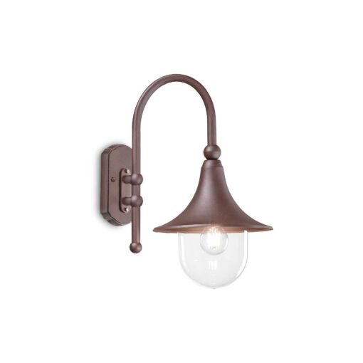 IDEAL LUX Απλίκα Τοίχου CIMA 1xE27 IP43 Καφέ Χρώματος – 246826