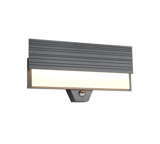 Απλίκα Τοίχου Ανθρακί με Ανιχνευτή Κίνησης MARIZA LED 10W 1100lm 3000K IP44 Trio Lighting – 247069142