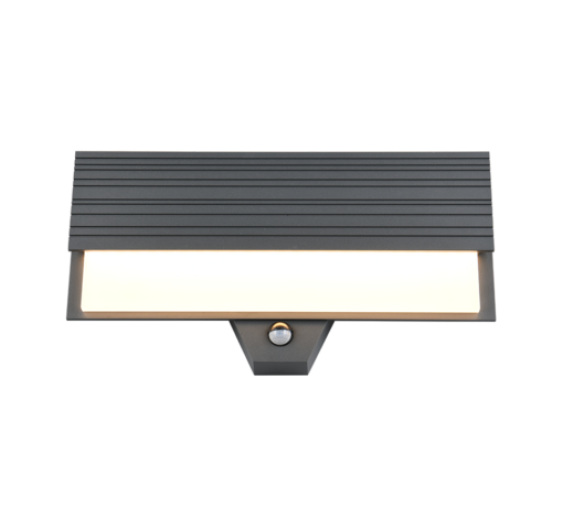 Απλίκα Τοίχου Ανθρακί με Ανιχνευτή Κίνησης MARIZA LED 10W 1100lm 3000K IP44 Trio Lighting – 247069142