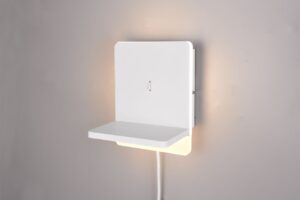 Φωτιστικό Τοίχου Κρεβατιού Λευκό Ματ FAIRFIELD LED 9W 950lm 3000K Step Dimmable με USB & Ασύρματο Φορτιστή Trio Lighting – 248670131