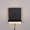 Φωτιστικό Τοίχου Κρεβατιού Μαύρο Ματ FAIRFIELD LED 9W 950lm 3000K Step Dimmable με USB & Ασύρματο Φορτιστή Trio Lighting – 248670132