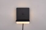 Φωτιστικό Τοίχου Κρεβατιού Μαύρο Ματ FAIRFIELD LED 9W 950lm 3000K Step Dimmable με USB & Ασύρματο Φορτιστή Trio Lighting – 248670132