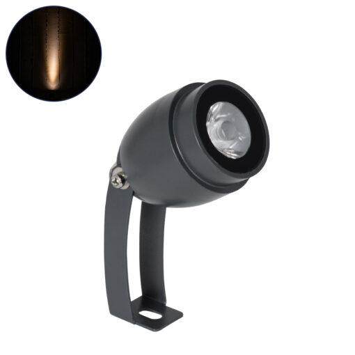 GloboStar® TREELIGHT-TREEGAL 90460 Σποτ Φωτισμού Ειδικό για Φυτά – Δέντρα με Βάση Μπετού & Κορμού LED 3W 315lm 15° DC 24V Αδιάβροχο IP67 Φ5 x Υ14.7cm Αρχιτεκτονικό Πορτοκαλί 2200K – Γκρι Ανθρακί – 3 Years Warranty