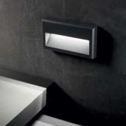IDEAL LUX Απλίκα Τοίχου FEBE-1 LED 6W 3000K IP65 Χρώματος Ανθρακί – 250854