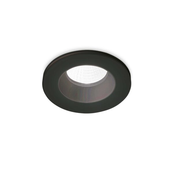 IDEAL LUX Χωνευτό Φωτιστικό Σποτ Οροφής ROOM-65 LED 8W 3000K IP65 Μαύρου Χρώματος – 252032
