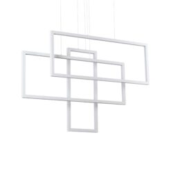 IDEAL LUX Κρεμαστό Φωτιστικό FRAME LED 93W 3000K Λευκού Χρώματος – 253589