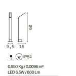 IDEAL LUX Φωτιστικό Κολωνάκι Κήπου AGOS LED 6.5W 3000K IP54 Χρώματος Ανθρακί – 254388