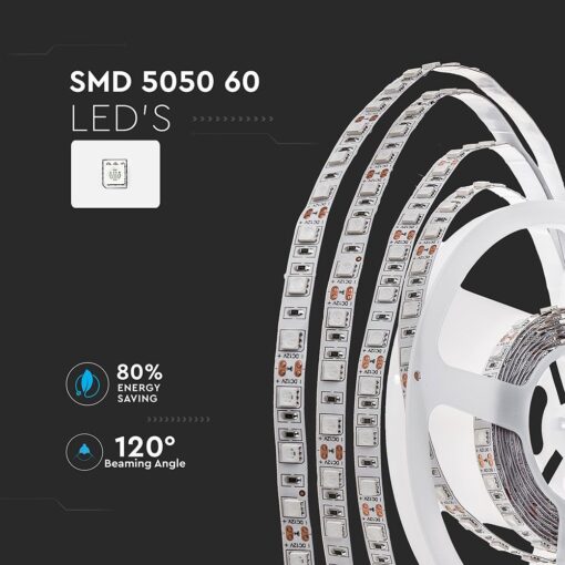 LED Ταινία 11W V-TAC Dimmable 900lm/m Θερμό Λευκό 3000K 5 Μέτρα – 212122