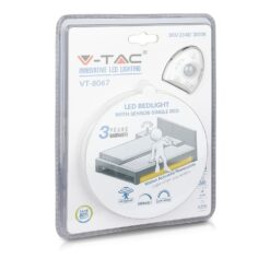 Σετ Εύκαμπτης Ταινίας LED 1.2m 2.8W με Αισθητήρα Κίνησης για Μονό Κρεβάτι V-TAC IP65 Θερμό 3000K – 2548