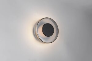 Φωτοιστικό Τοίχου Μαύρο Ματ+Καφέ+Φιμέ Γυαλί CELESTE 10W LED 1100lm Step Dimmable 3000K Trio Lighting – 254910132