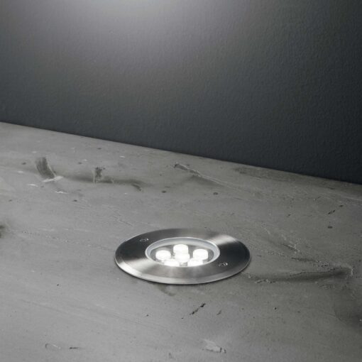 IDEAL LUX Χωνευτό Φωτιστικό Δαπέδου Κήπου FLOOR LED 6W 3000K IP67 Χρωμίου – 255668