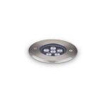 IDEAL LUX Χωνευτό Φωτιστικό Δαπέδου Κήπου FLOOR LED 6W 3000K IP67 Χρωμίου – 255668
