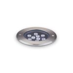 IDEAL LUX Χωνευτό Φωτιστικό Δαπέδου Κήπου FLOOR LED 12W 3000K IP67 Χρωμίου – 255682