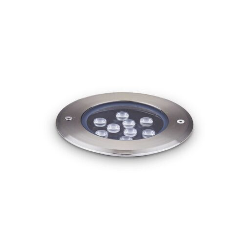 IDEAL LUX Χωνευτό Φωτιστικό Δαπέδου Κήπου FLOOR LED 12W 3000K IP67 Χρωμίου – 255682