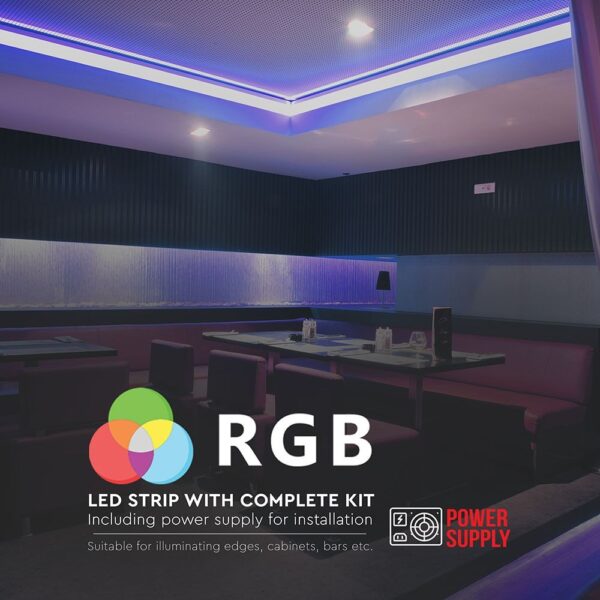 Σετ (2×5 μέτρα) Εύκαμπτης Ταινίας LED 4.8W V-TAC IP20 Πολύχρωμη RGB – 2630
