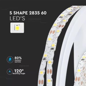 LED Ταινία 5W V-TAC Dimmable σε Σχήμα S 420lm/m Θερμό 3000K 5 Μέτρα – 212559