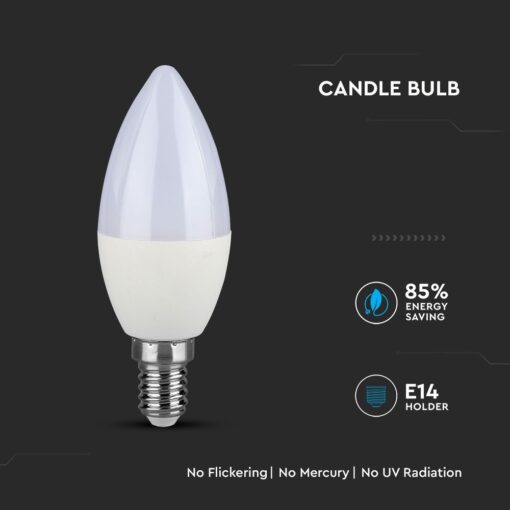 LED Λάμπα E14 4.5W V-TAC PRO Samsung Chip 200° 470lm Θερμό Λευκό 3000K – 258