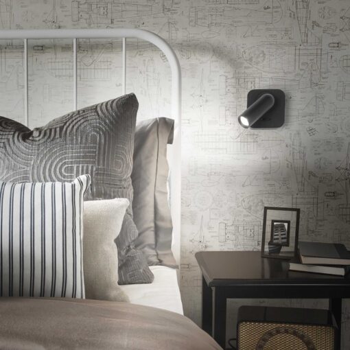 IDEAL LUX Επιτοίχιο Φωτιστικό Ανάγνωσης BEAN LED 3W 3000K Μαύρου Χρώματος – 260655