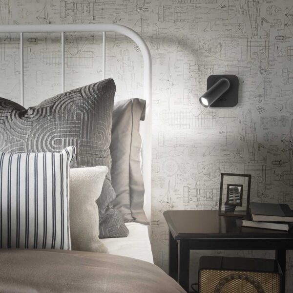 IDEAL LUX Επιτοίχιο Φωτιστικό Ανάγνωσης BEAN LED 3W 3000K Μαύρου Χρώματος – 260655