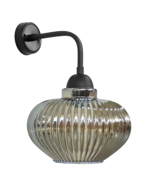 Απλίκα τοίχου μεταλλικό μπράτσο με γυαλί – 02-0335