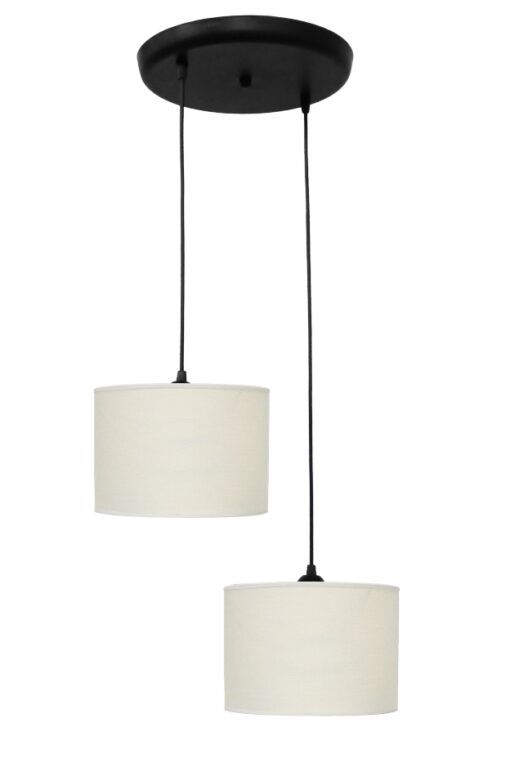 Φωτιστικό μοντέρνο οροφής 2φωτο ΗΚ-01 PENDEL 2L ΛΕΥΚΟ/ΚΡΕΜ-ΒL / CREAM WHITE-BL – 14-0148