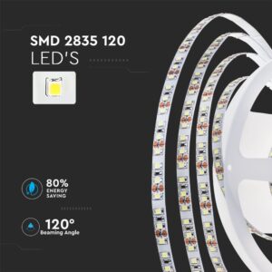 LED Ταινία 7.5W 24V V-TAC 750lm/m Ψυχρό 6400K 10 Μέτρα – 212624
