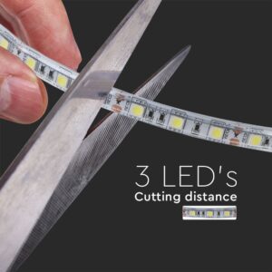 LED Ταινία 7.2W 24V V-TAC 600lm/m Αδιάβροχη IP65 Θερμό 3000K 10 Μέτρα – 212625