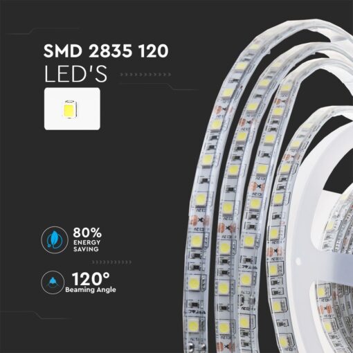 LED Ταινία 7.2W 24V V-TAC 600lm/m Αδιάβροχη IP65 Θερμό 3000K 10 Μέτρα – 212625