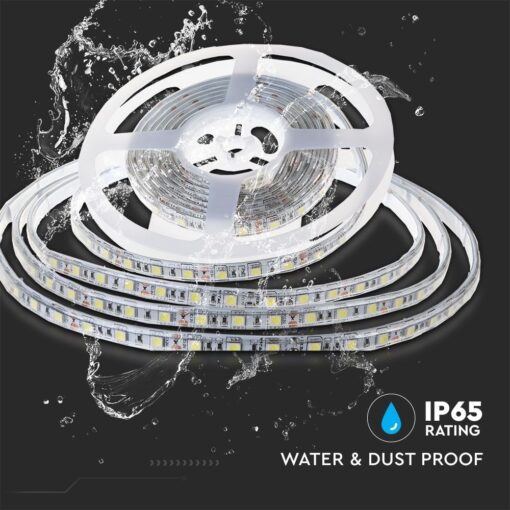 LED Ταινία 7.2W 24V V-TAC 600lm/m Αδιάβροχη IP65 Θερμό 3000K 10 Μέτρα – 212625