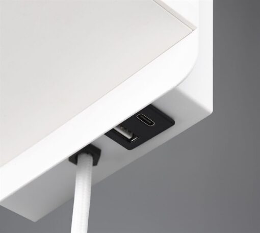 Φωτιστικό Τοίχου Λευκό Ματ COMFORT 1xE14 με USB & Ασύρματο Φορτιστή Trio Lighting – 262670131