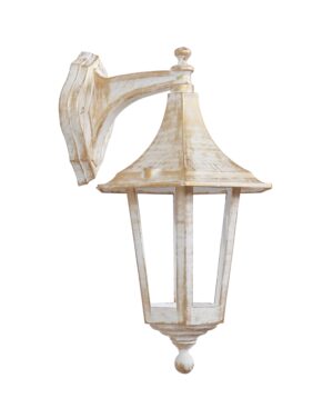 Φωτιστικό τοίχου 6γωνο πλαστικό λευκό-μπρονζέ Heronia – 07-1348