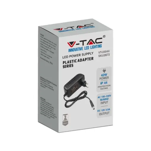 Τροφοδοτικό για LED 42W 12V IP44 Πλαστικό V-TAC – 2672