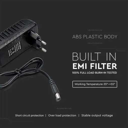 Τροφοδοτικό για LED 42W 12V IP44 Πλαστικό V-TAC – 2672