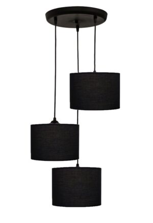 ΗΚ-03 PENDEL 3L ΜΑΥΡΟ-BL / ΜΑΥΡΟ-ΒL Μοντέρνο φωτιστικό 3φωτο κύλινδρος Heronia – 14-0150