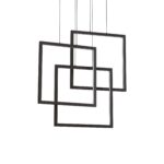 IDEAL LUX Κρεμαστό Φωτιστικό FRAME LED 80W 3000K Μαύρου Χρώματος – 269375