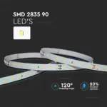 LED Ταινία 4W V-TAC Dimmable 24V 800lm/m CRI >90 Θερμό 3000K 5 Μέτρα – 2696