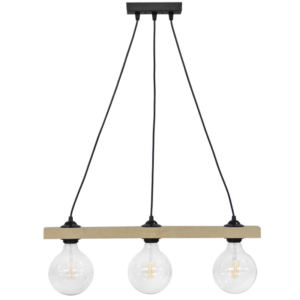Ράγα μοντέρνο φωτιστικό E27  3L Καλώδιο Ξύλο Heronia – 31-1221