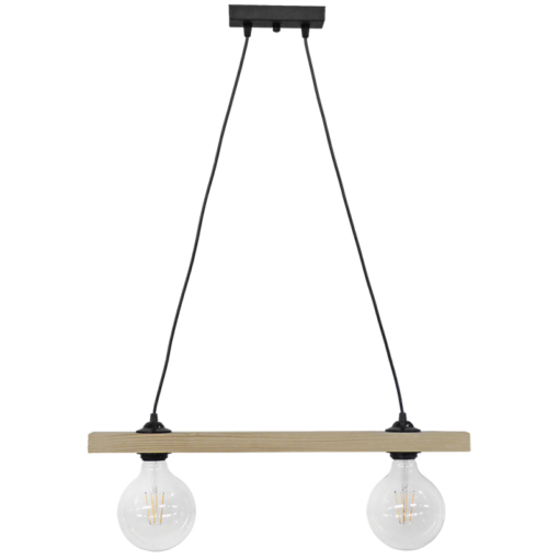Ράγα μοντέρνο φωτιστικό E27  2L Καλώδιο Ξύλο Heronia – 31-1220