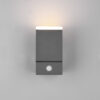 Φωτιστικό Τοίχου Trio Lighting AVON  LED, 7W ·  800lm, 3000K Ανθρακί Χυτό Αλουμίνιο, περιστρεφόμενο, με αισθητήρα φωτός και κίνησης IP54 – 270669142