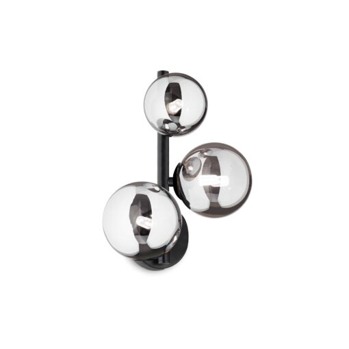 IDEAL LUX Επιτοίχιο Φωτιστικό PERLAGE 3xG9 Μαύρου Χρώματος – 271439