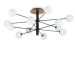 IDEAL LUX Φωτιστικό Οροφής COSMOPOLITAN 12xG9 Μαύρου Χρυσού Χρώματος – 273709