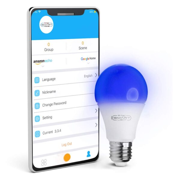 Wi-Fi Λάμπα LED 10W E27 A60 V-TAC Smart Home 200° 806lm 2700K-6400K+RGB – 2751