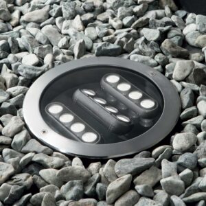 IDEAL LUX Χωνευτό Φωτιστικό Δαπέδου Κήπου TAURUS LED 20W 3000K IP67 Inox – 277035