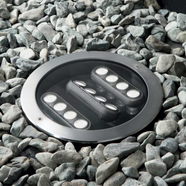 IDEAL LUX Χωνευτό Φωτιστικό Δαπέδου Κήπου TAURUS LED 20W 3000K IP67 Inox – 277035