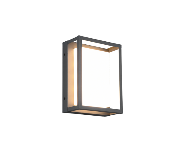 Φωτιστικό Τοίχου Trio Lighting WITHAM  LED, 10,5W ·1100lm, 2300+3000+4000K Ανθρακί Μεταλλικό, Διακόπτης DIP IP54 – 277860142