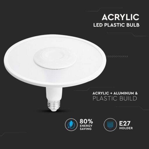 Λάμπα E27 UFO 11W ACRYLIC LED PLASTIC Samsung Chip Φυσικό λευκό 4000K V-TAC – 2782